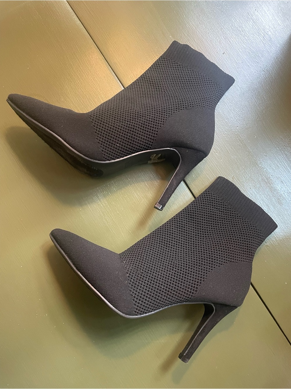 MIA Black Knit Pointed Sock Booties with Stiletto Heel 3” - Picture 4 of 4